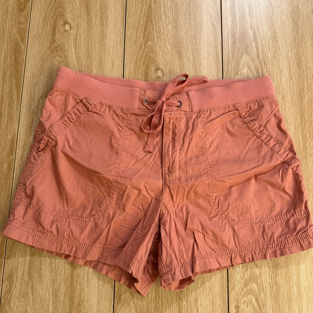 Womens Pink Style and Co Cargo Shorts Tie Front Size Medium